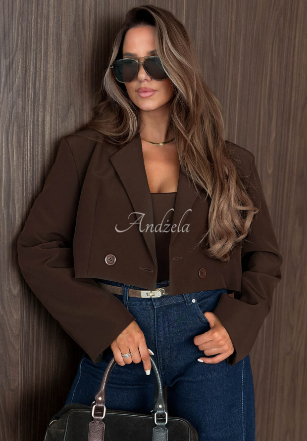 Modern Aura Short Jacket in Chocolate Brown