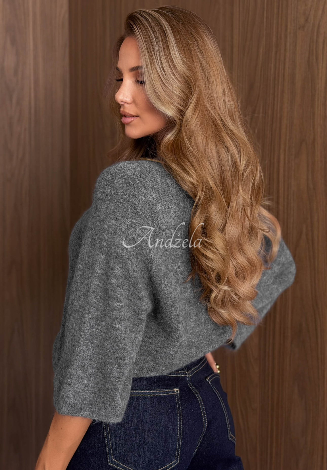 Soft Power Oversized Sweater with Wool and Cashmere, Gray