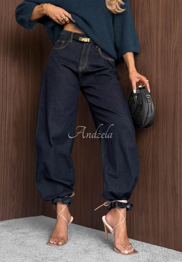 Fall Ready Navy Blue Balloon Jeans