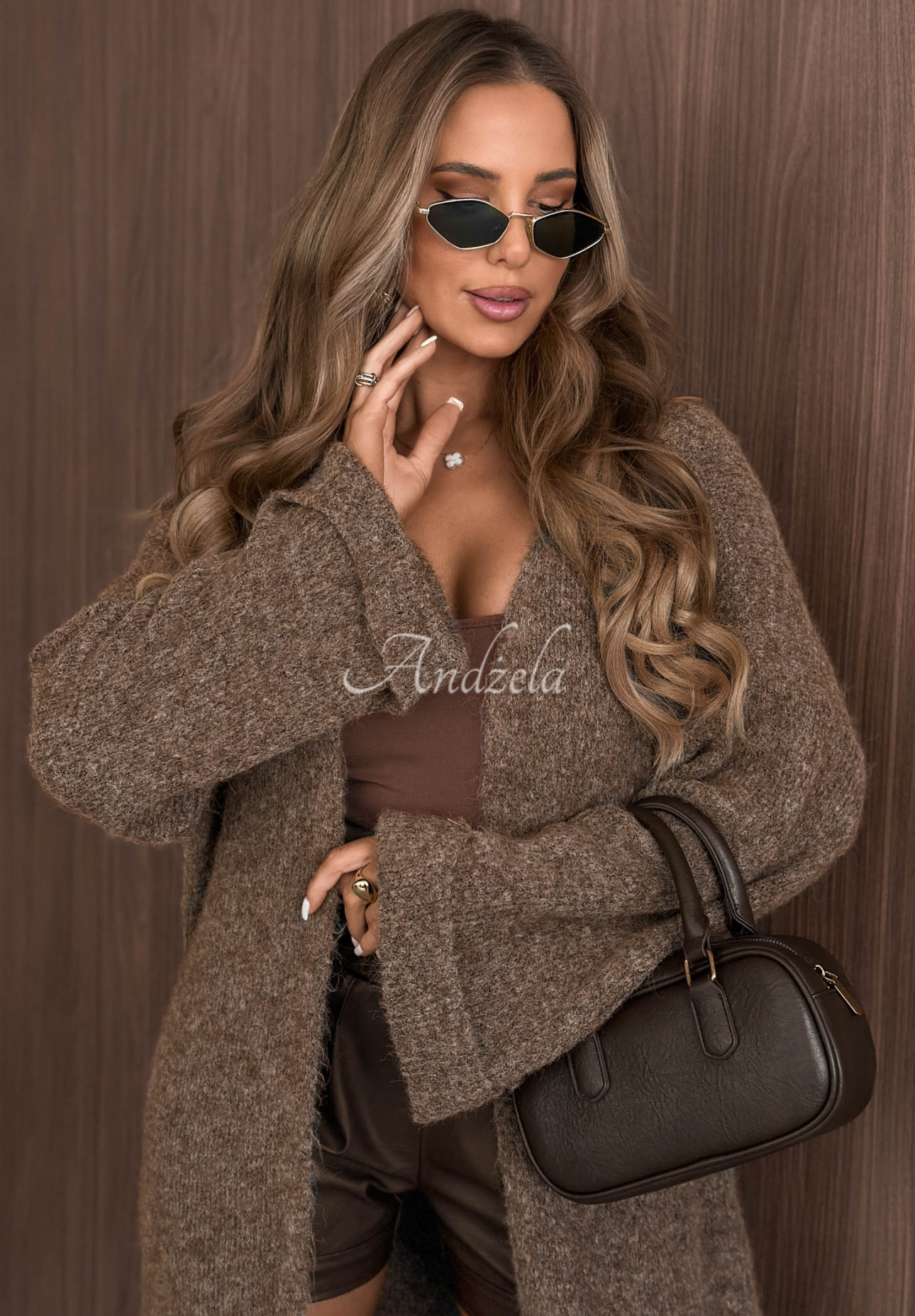 Cozy Haven Long Cardigan in Chocolate