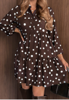 Sukienka oversize z falbanka Modern Charm beżowa