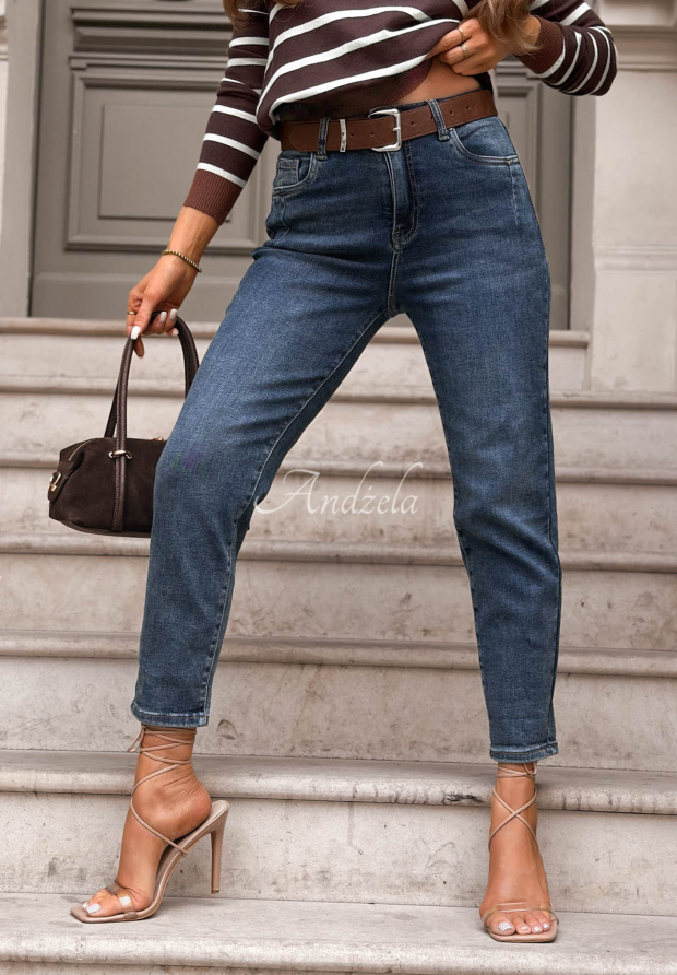 Still Moments Mom-Fit Jeans, Dark Blue