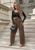 Spodnie jeansowe mom fit Honey Light khaki