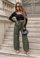 Spodnie jeansowe mom fit Honey Light khaki