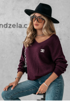 Sweter z dekoltem Caffe Latte żółty
