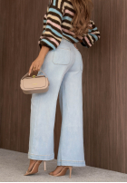 Spodnie jeansowe wide leg Cool Days jasnoniebieskie
