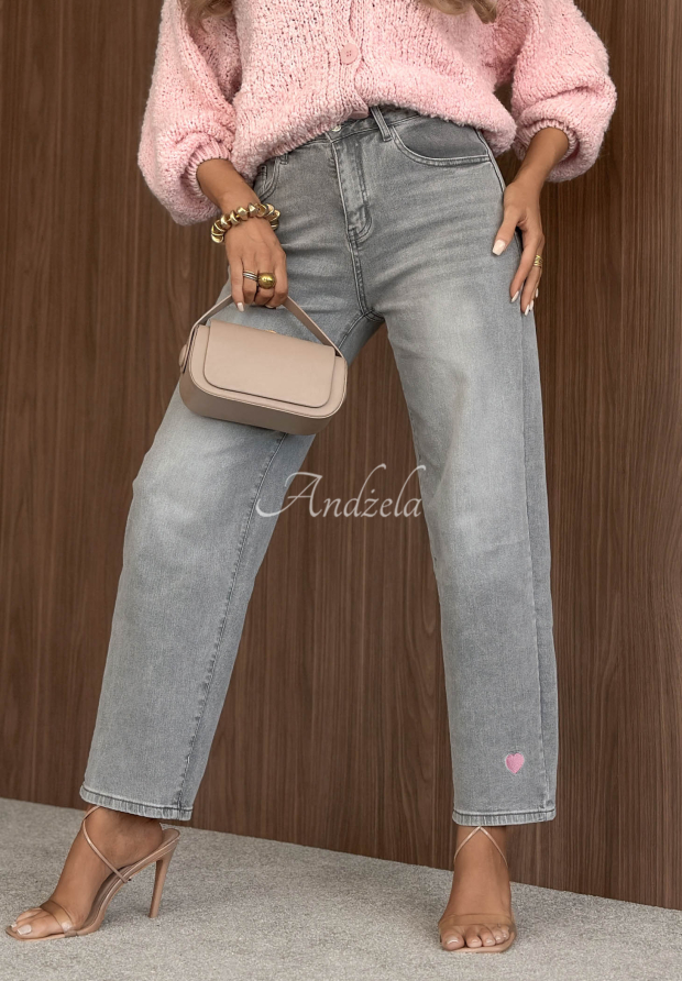 Timeless Style Light Gray Mom-Fit Jeans