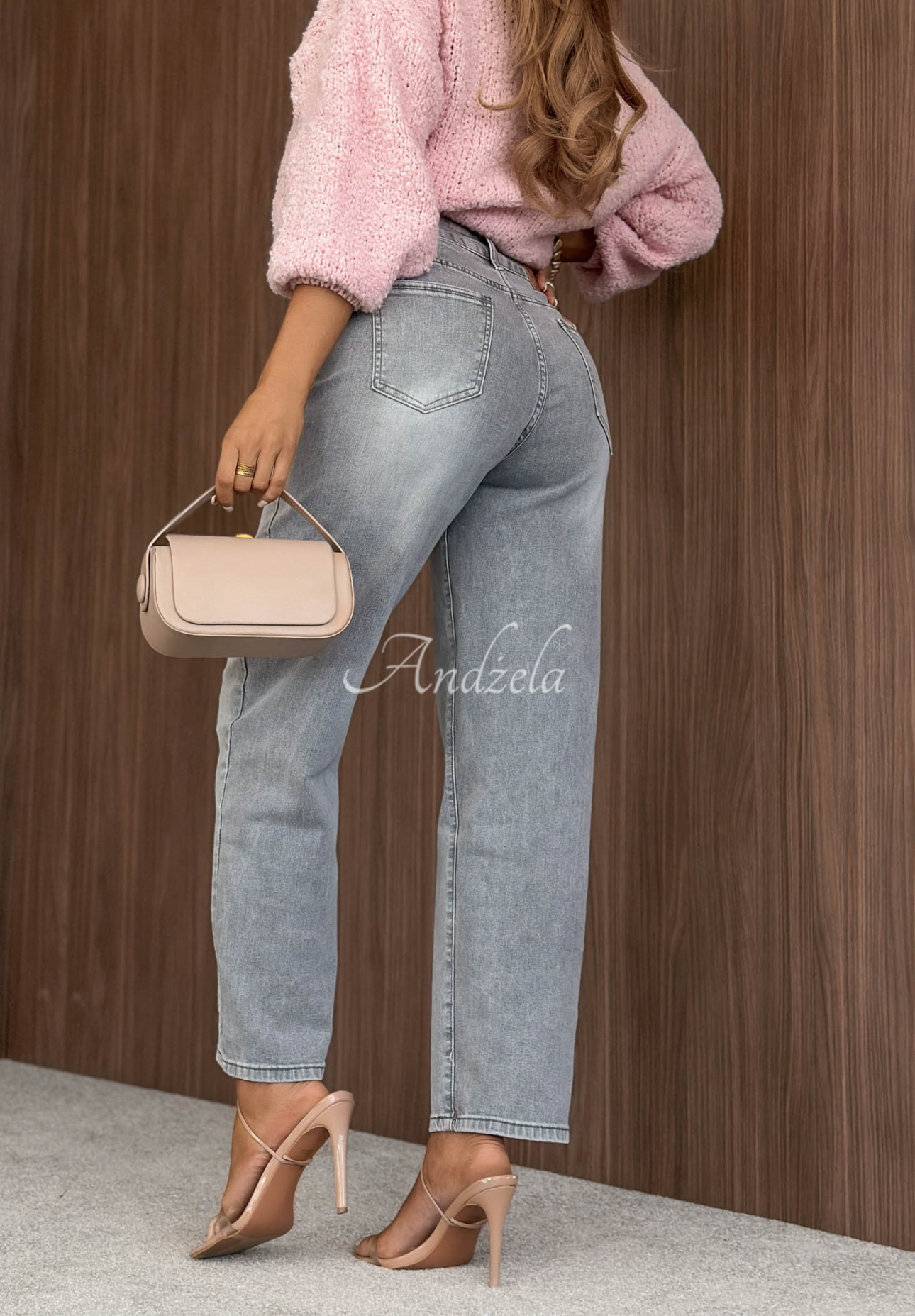 Spodnie jeansowe mom fit Timeless Style jasnoszare