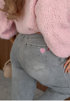 Spodnie jeansowe mom fit TTimeless Style jasnoszare