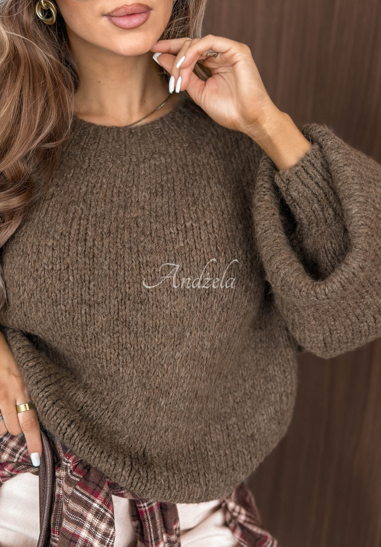 Maybe Never Puff-Sleeve Sweater in Mocha
