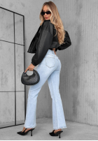 Spodnie jeansowe dzwony z kryształkami Stardust Jeans jasnoniebieskie