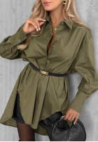 Asymetryczna koszula z kołnierzem Soft Darling khaki