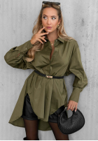 Asymetryczna koszula z kołnierzem Soft Darling khaki