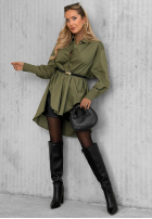 Asymetryczna koszula z kołnierzem Soft Darling khaki