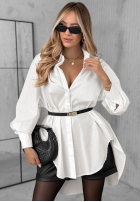 Asymetryczna koszula z kołnierzem Soft Darling khaki