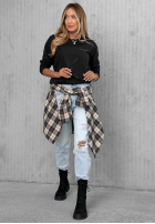 Bawełniana bluzka z długim rękawem Simple Chic ecru