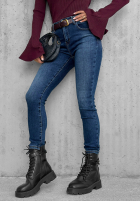 Spodnie jeansowe skinny z paskiem For No Reason niebieskie