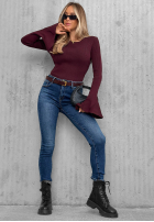 Spodnie jeansowe skinny z paskiem For No Reason niebieskie