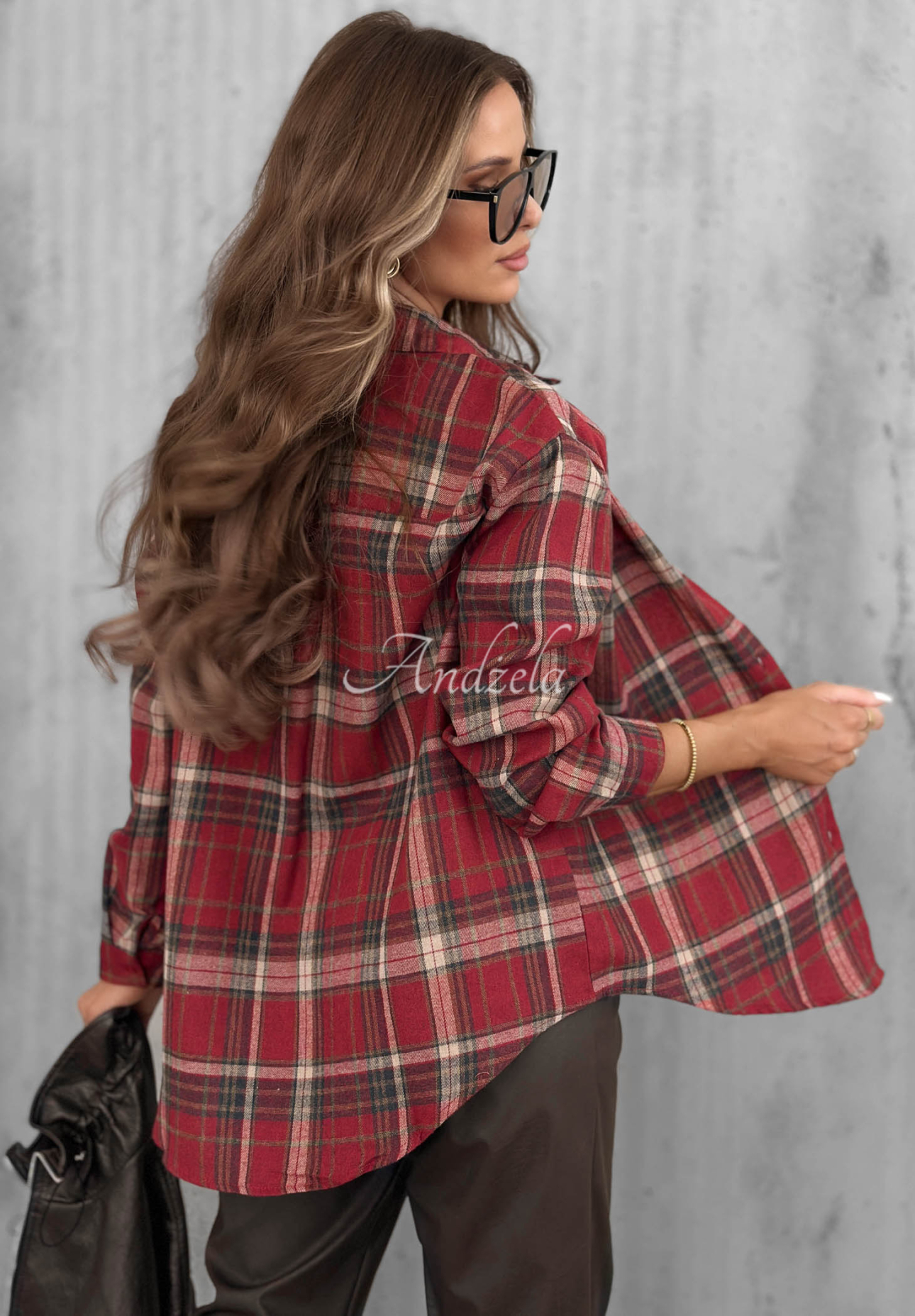 Cinnamon Dream Red Checkered Cotton Shirt with a Heart