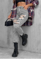Spodnie jeansowe skinny z przetarciami Chase Me szare