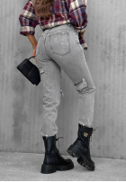 Spodnie jeansowe skinny z przetarciami Chase Me szare