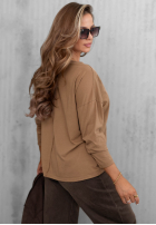 Bluzka longsleeve z dekoltem w serek Daily Style burgundowa