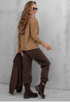 Bluzka longsleeve z dekoltem w serek Daily Style burgundowa