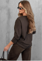 Bluzka longsleeve z nadrukiem Golden Rossa burgundowa