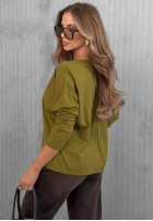 Bluzka longsleeve z dekoltem w serek Daily Style burgundowa