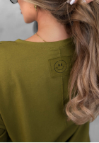 Bluzka longsleeve z dekoltem w serek Daily Style burgundowa
