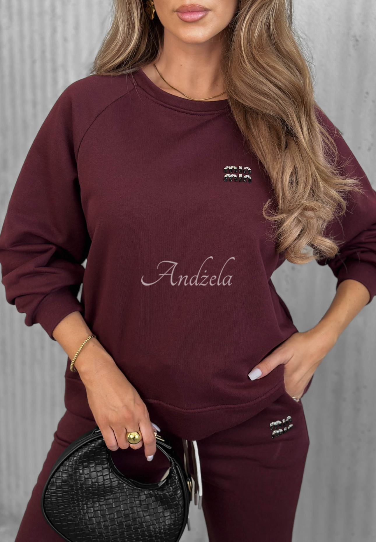 Misty Melody Plum-Colored Cotton Sweatsuit Set