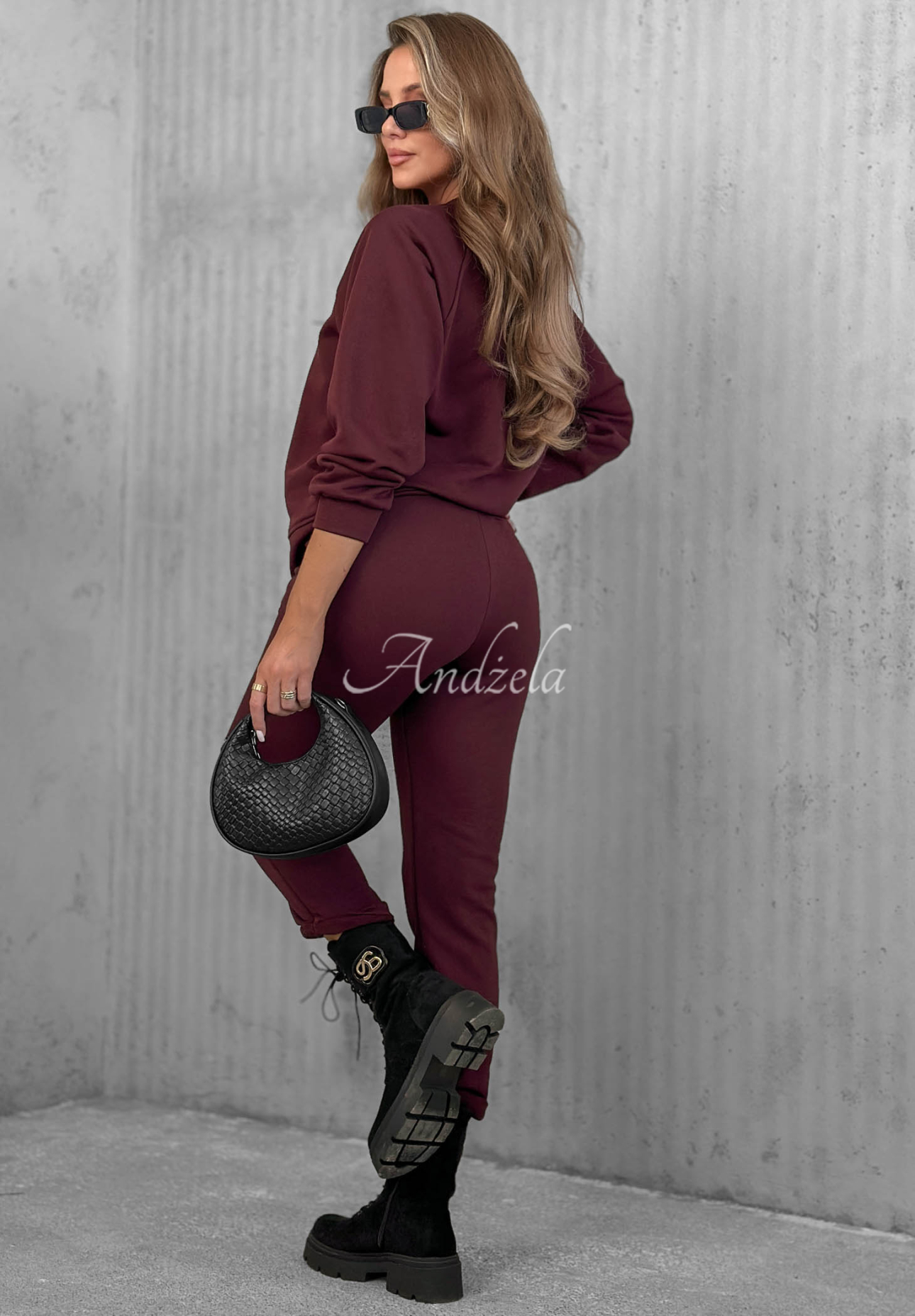Misty Melody Plum-Colored Cotton Sweatsuit Set
