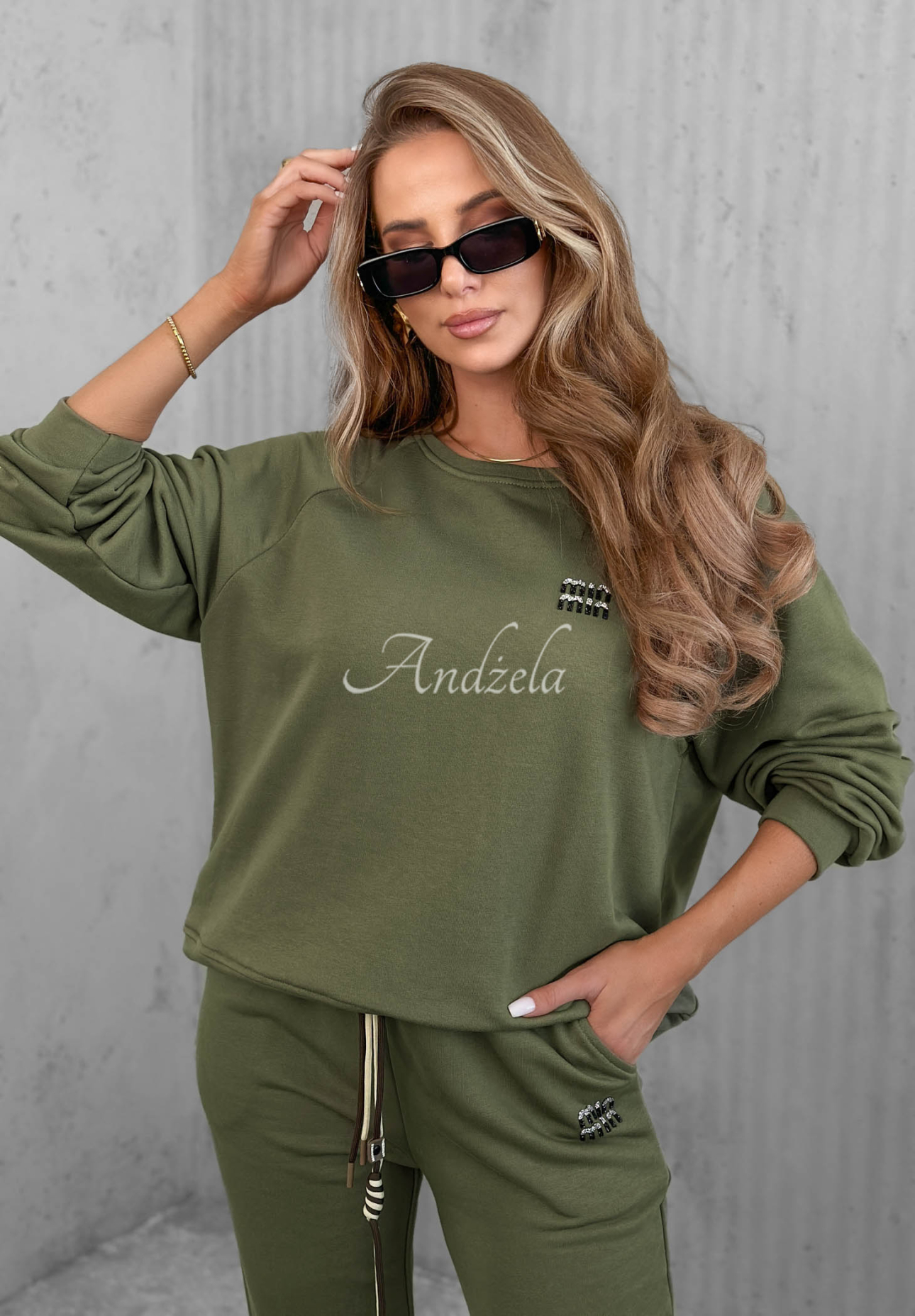 Bawełniany komplet dresowy Misty Melody khaki