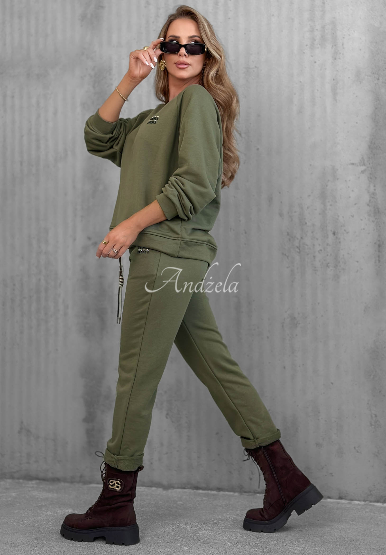 Bawełniany komplet dresowy Misty Melody khaki