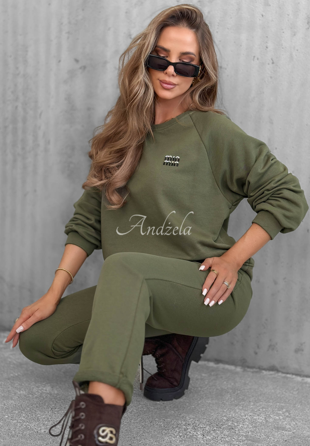 Misty Melody Khaki Cotton Sweatsuit Set