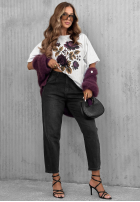T-shirt z nadrukiem Forgotten Roses biały