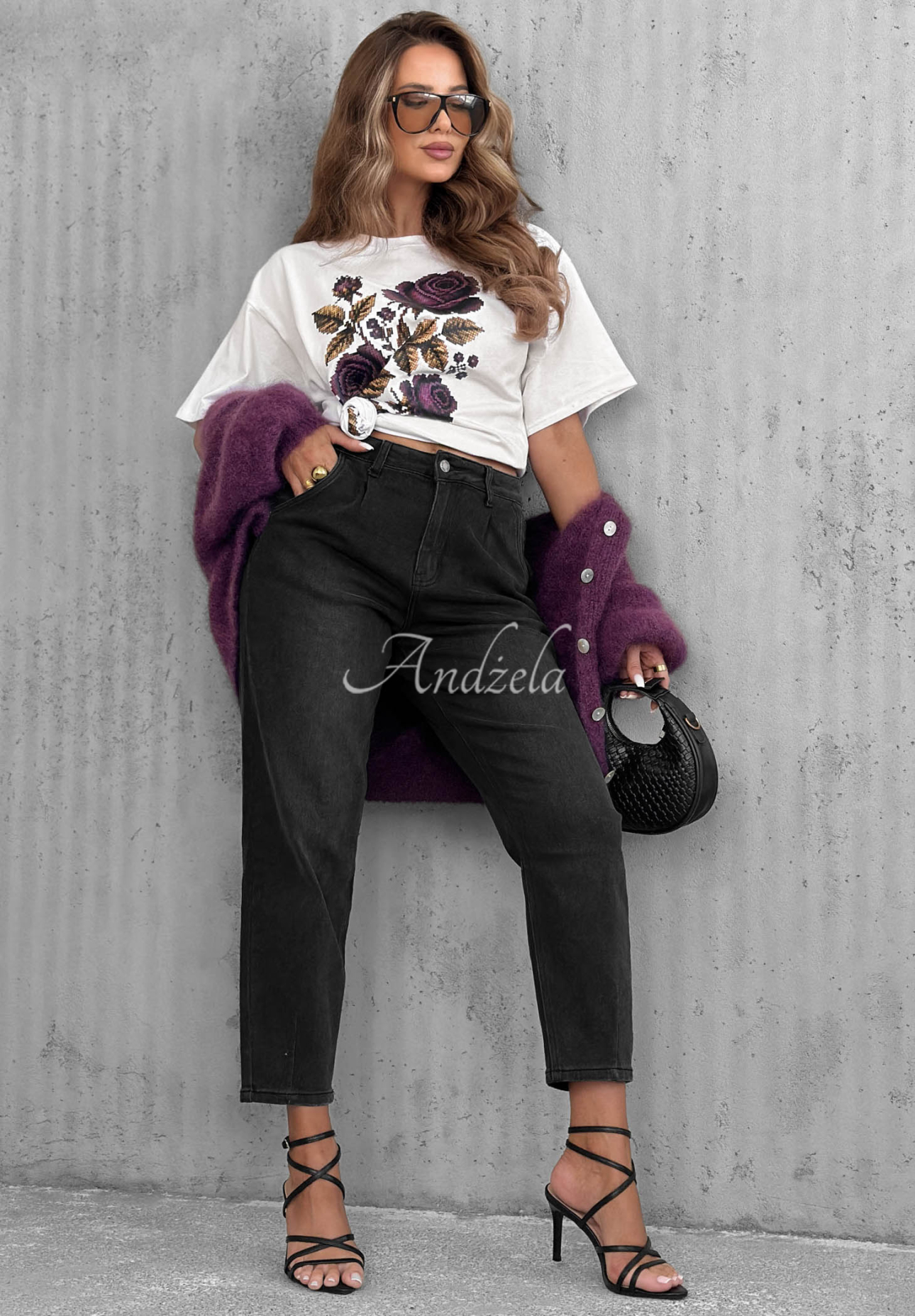 Bawełniany T-shirt z nadrukiem Forgotten Roses biały