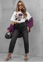 T-shirt z nadrukiem Forgotten Roses biały