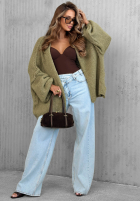 Sweter kardigan oversize bez zapięcia Candle Nights khaki