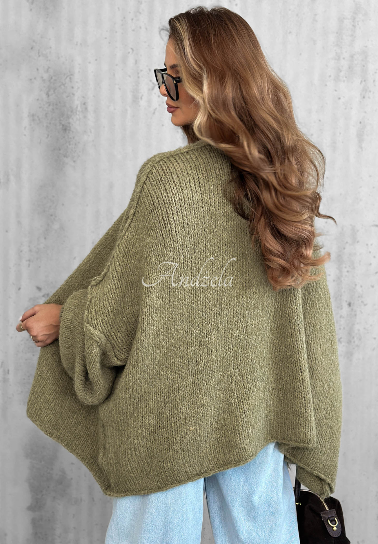 Kardigan oversize z wełną Be Gentle And Kind khaki
