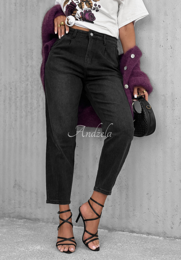 Spodnie jeansowe mom fit Lost Message czarne