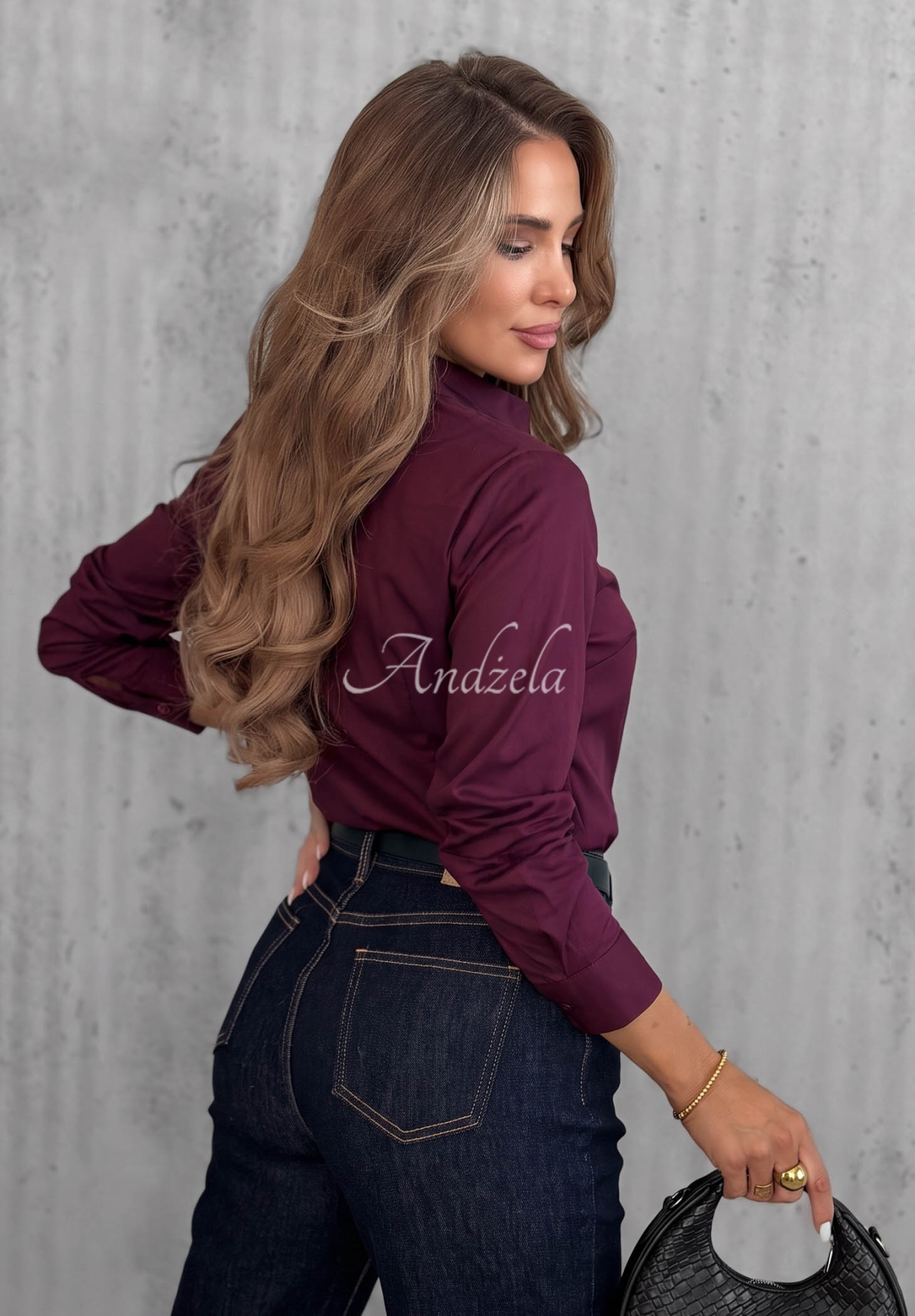 Classic, elegant Pearl Cove cotton shirt in berry