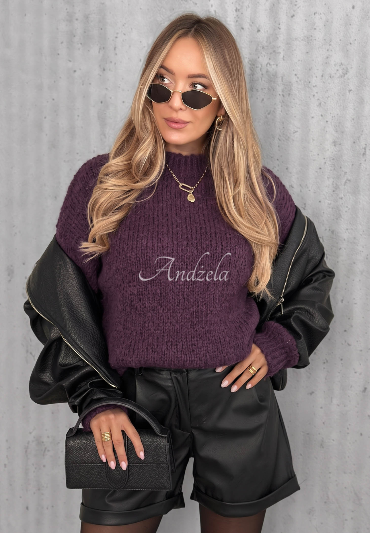 Maybe Never Sweater with Puff Sleeves in Berry