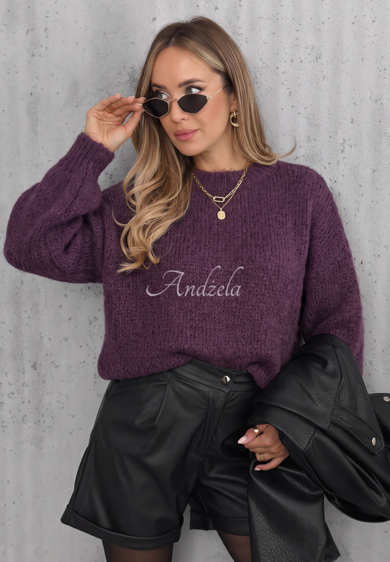 Maybe Never Sweater with Puff Sleeves in Berry