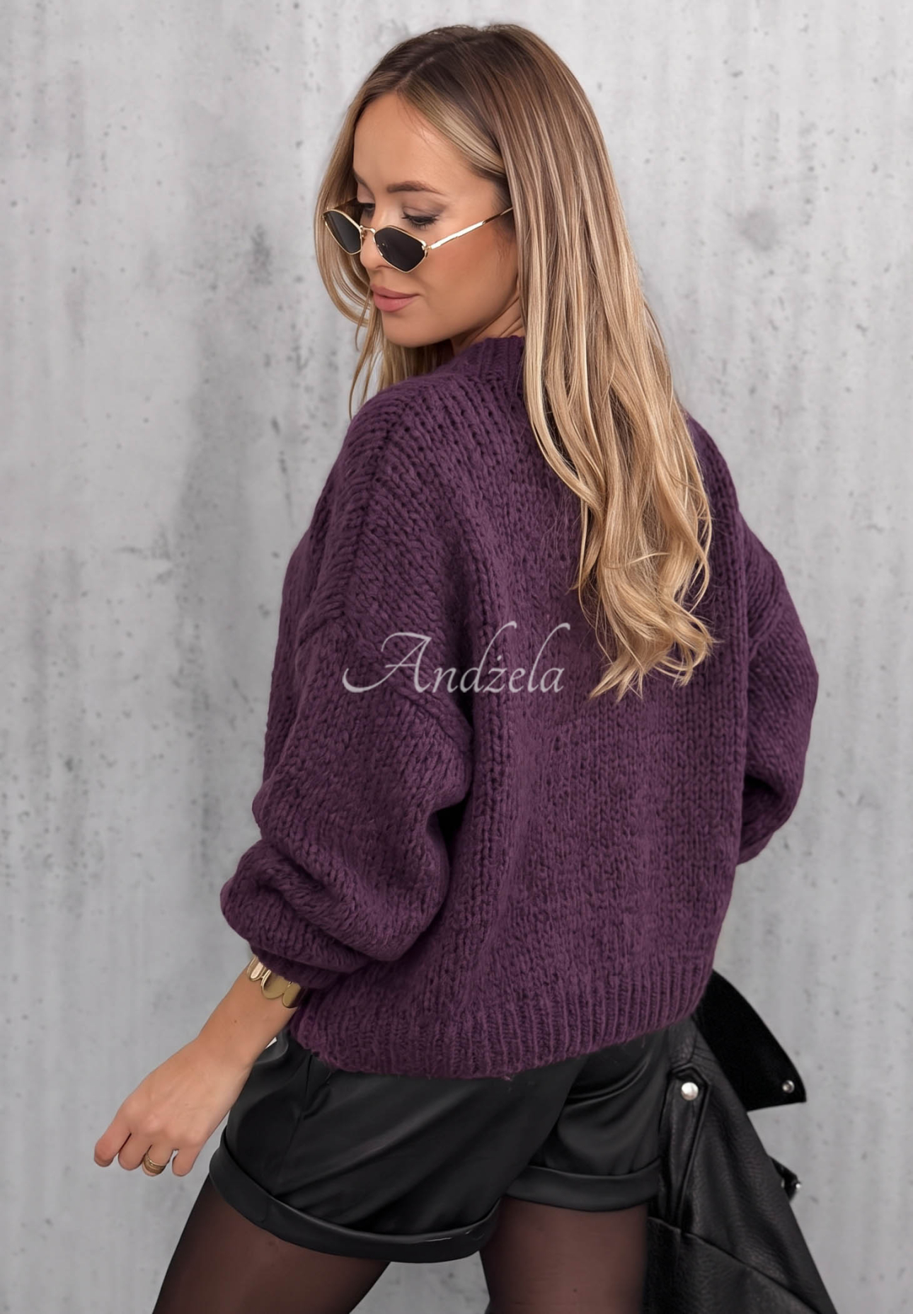 Maybe Never Sweater with Puff Sleeves in Berry