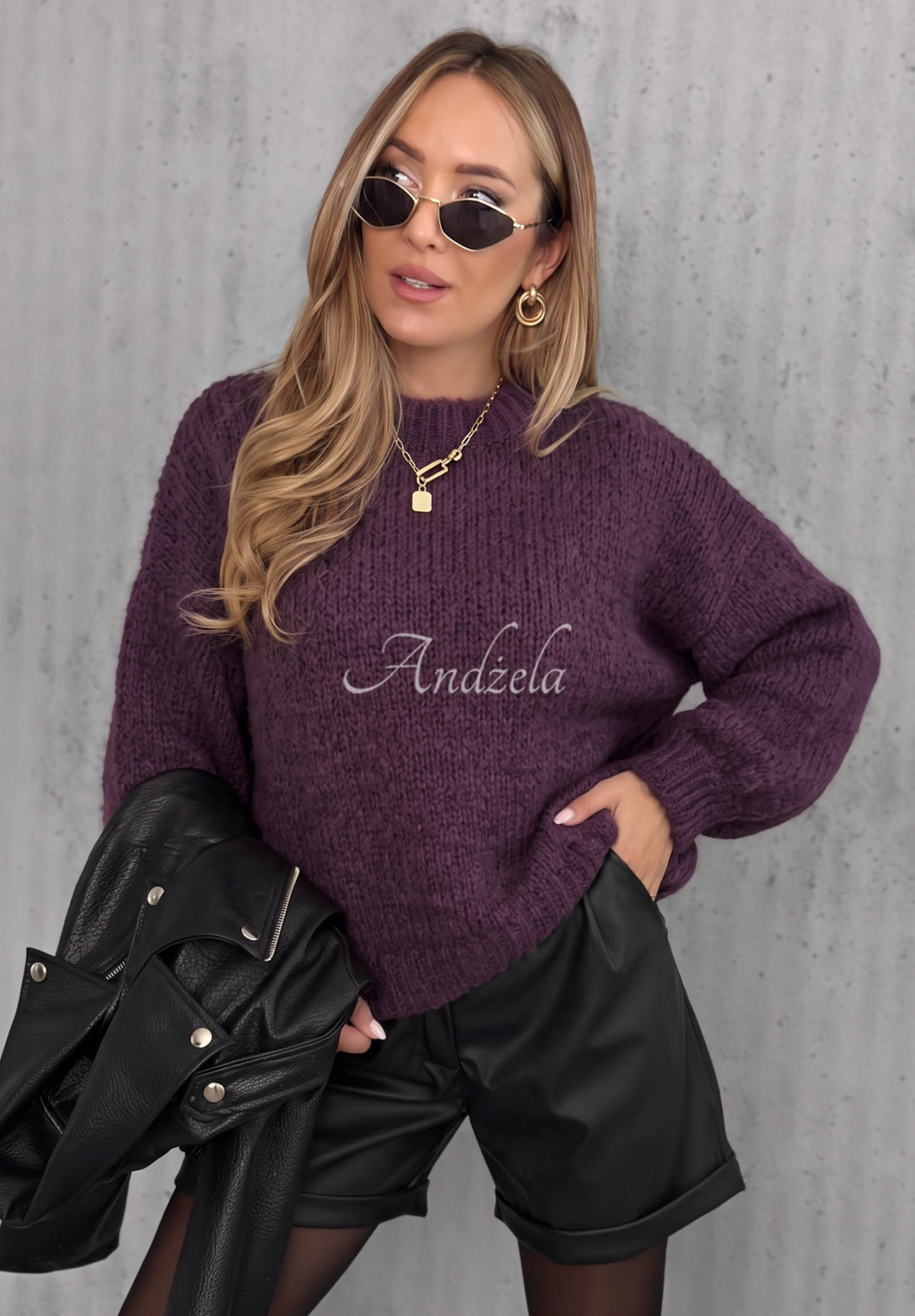 Maybe Never Sweater with Puff Sleeves in Berry