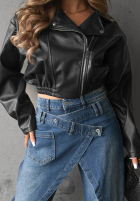Spodnie jeansowe wide leg z kopertowym przodem Morning Hush niebieskie