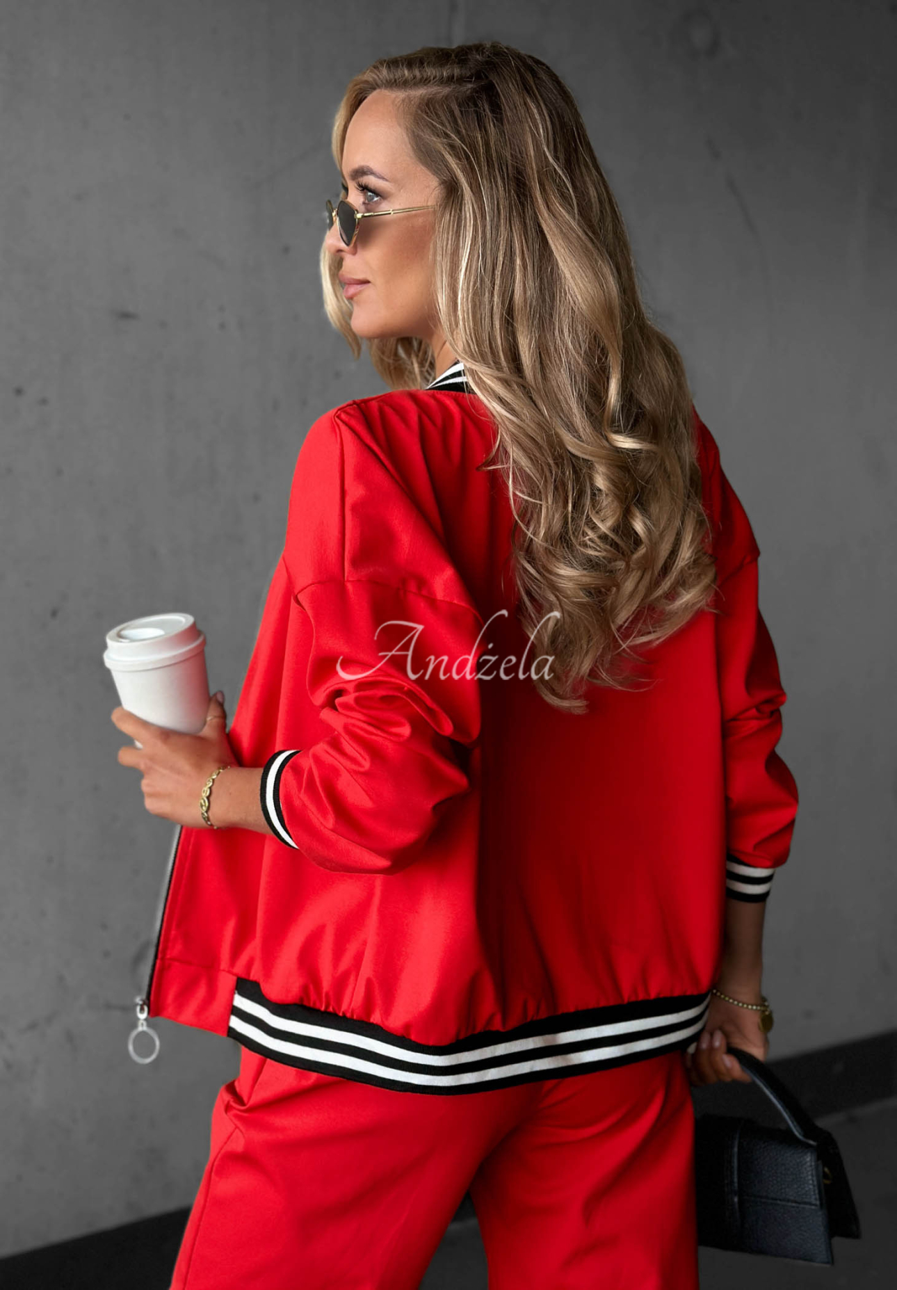 Slow Weather Red Viscose Sweatsuit Set