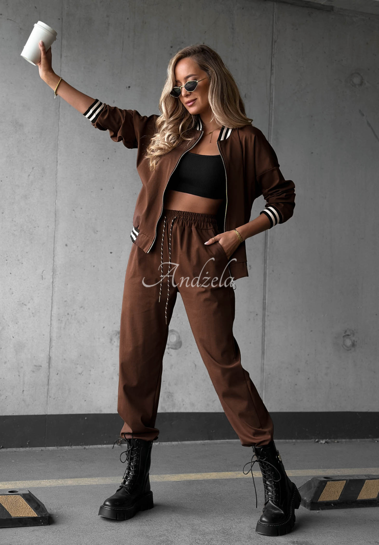 Slow Weather Chocolate-Colored Viscose Sweatsuit Set