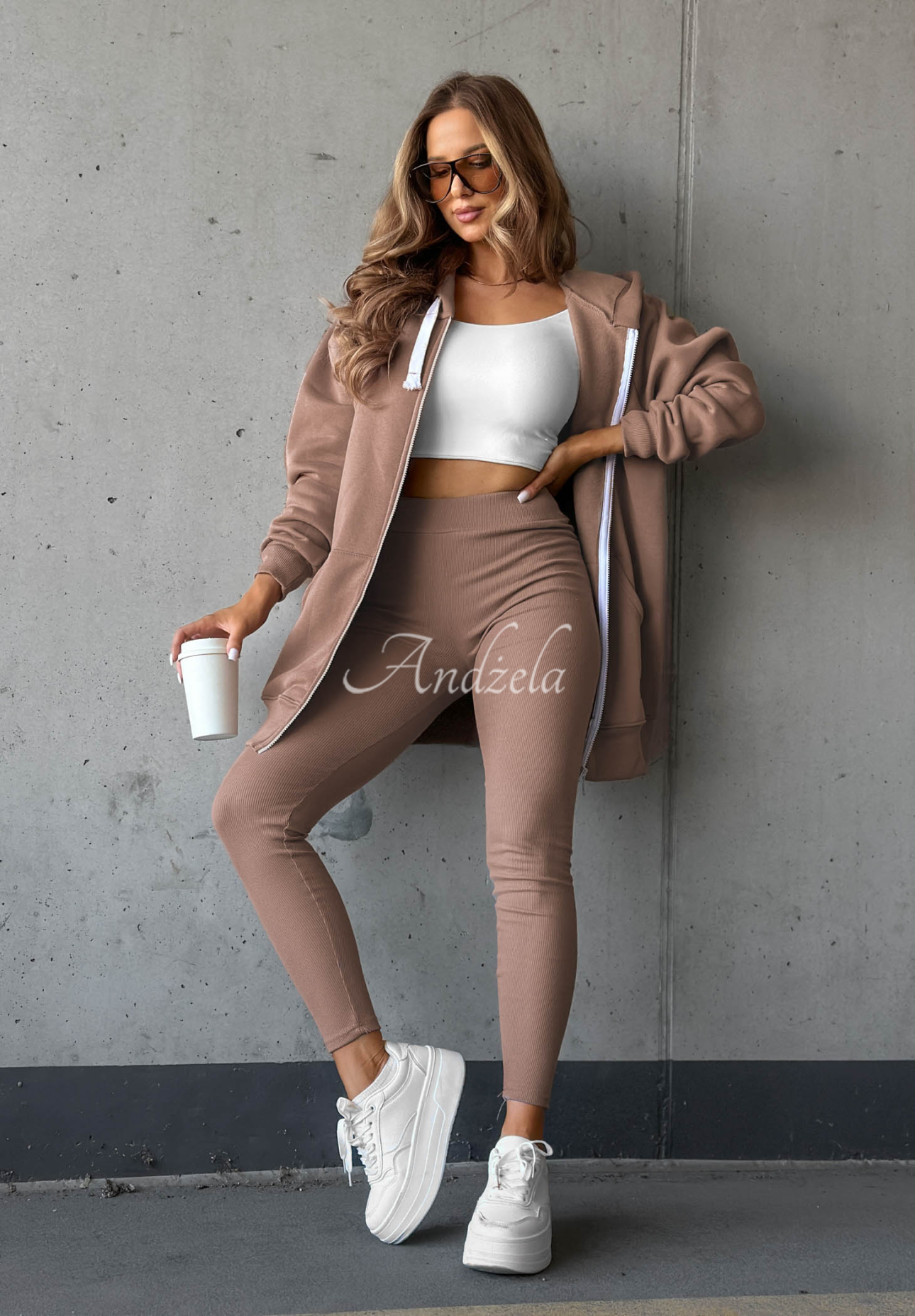 Siempre Mokka Ribbed Leggings